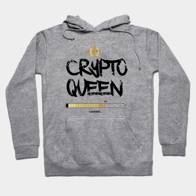 Crypto Queen Loading Hoodie by DesignBoomArt